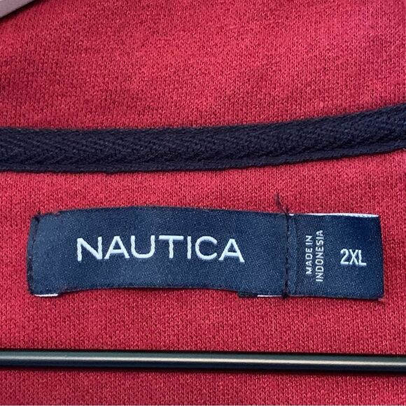 NAUTICA FLEECE QUARTER ZIP MENS 2XL RUST. - Picture 7 of 12